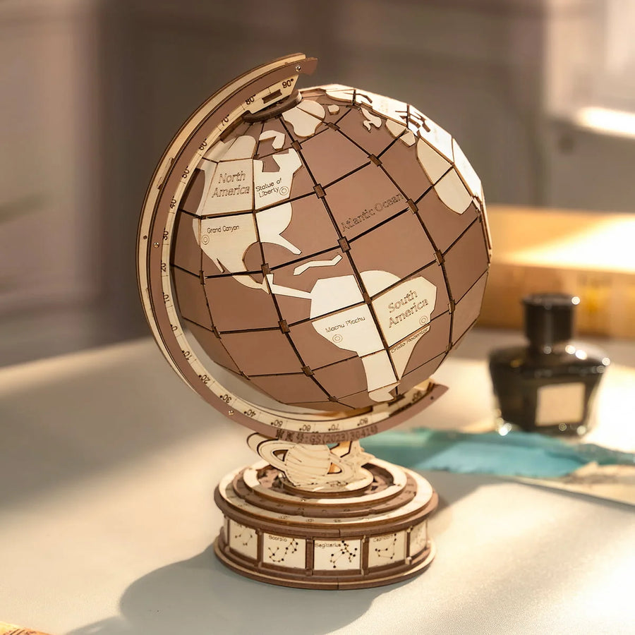 Puzzle 3D | Globe Terrestre Bois