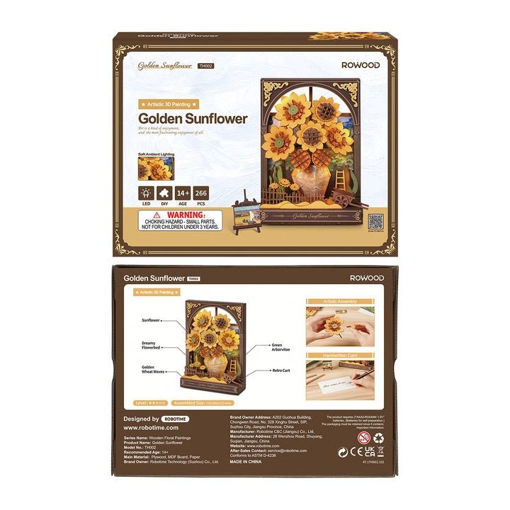 ROWOOD - PUZZLE 3D - Maquette bois les tournesols - TH002 - Golemites - Rokr