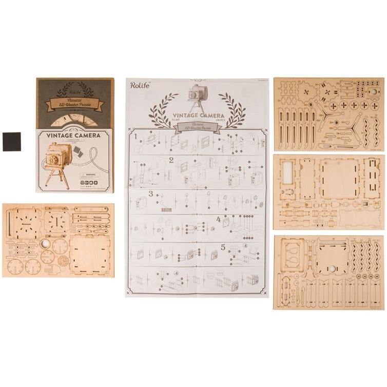 ROLIFE - PUZZLE 3D BOIS - Puzzle 3D | Appareil photo vintage - TG403 - Golemites - Rokr