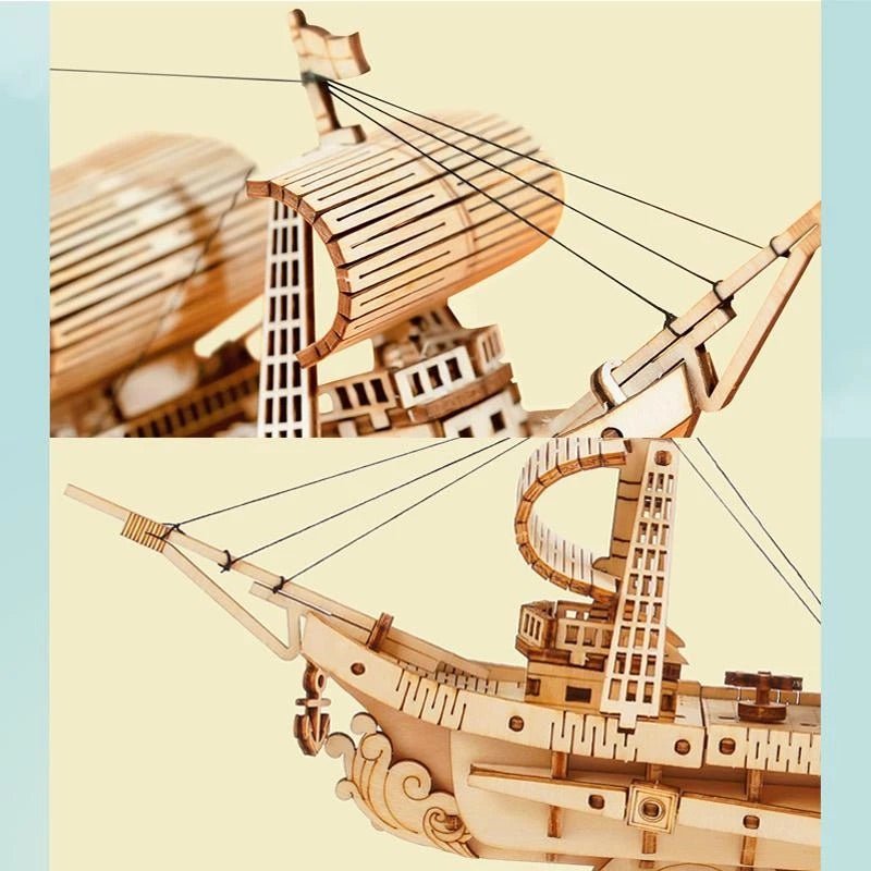 ROLIFE - PUZZLE 3D BOIS - Puzzle 3D Bois | Bateau 3 voiles - TG305 - Golemites - Rokr