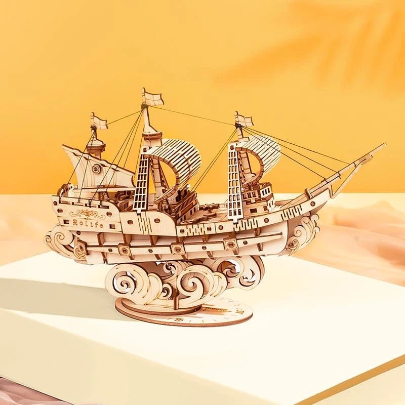 taille du navire S - Ship - Jeu de puzzle 3D avec 16 blocs de construction  en bois | Boutique en ligne plentyShop LTS