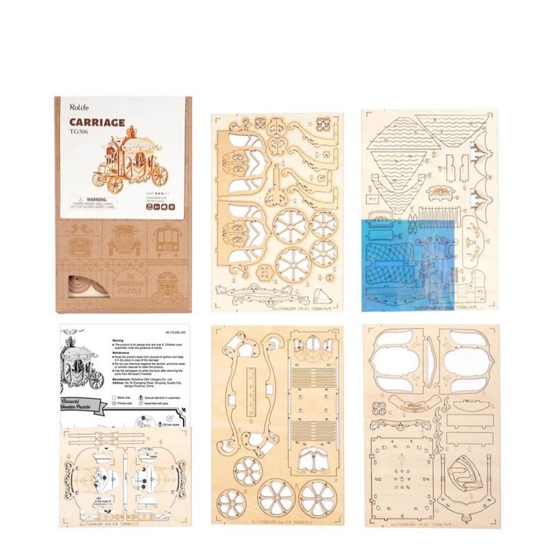 ROLIFE - PUZZLE 3D BOIS - Puzzle 3d Bois | Carrosse Royal - TG506 - Golemites - Rokr