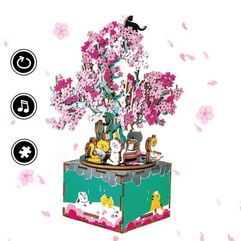 1000 pièces en bois Puzzle Fleur de cerisier du Japon et tableau