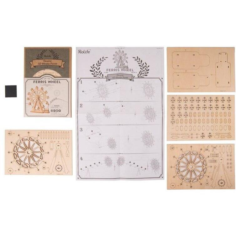 ROLIFE - PUZZLE 3D BOIS - Puzzle 3D bois | Grande Roue - TG401 - Golemites - Rokr