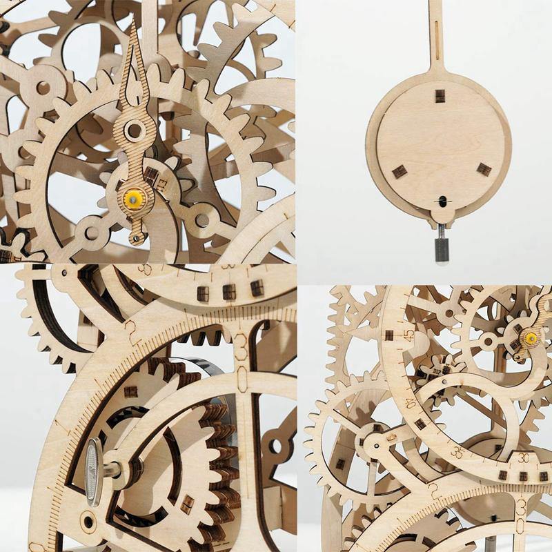 Puzzle 3D horloge vintage - Puzzle 3D horloge vintage en bois (87 pièces), VavaBid