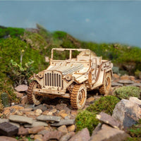 ROKR - PUZZLE 3D BOIS - Puzzle 3D bois | Jeep militaire 1940 - MC701 - Golemites - Rokr
