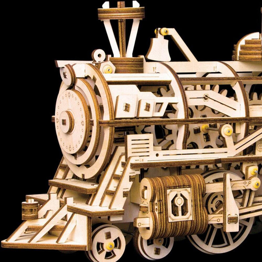 ROKR - PUZZLE 3D BOIS - Puzzle 3D bois | Locomotive Mécanique - LK701 - Golemites - Rokr