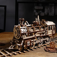 ROKR - PUZZLE 3D BOIS - Puzzle 3D bois | Locomotive Mécanique - LK701 - Golemites - Rokr