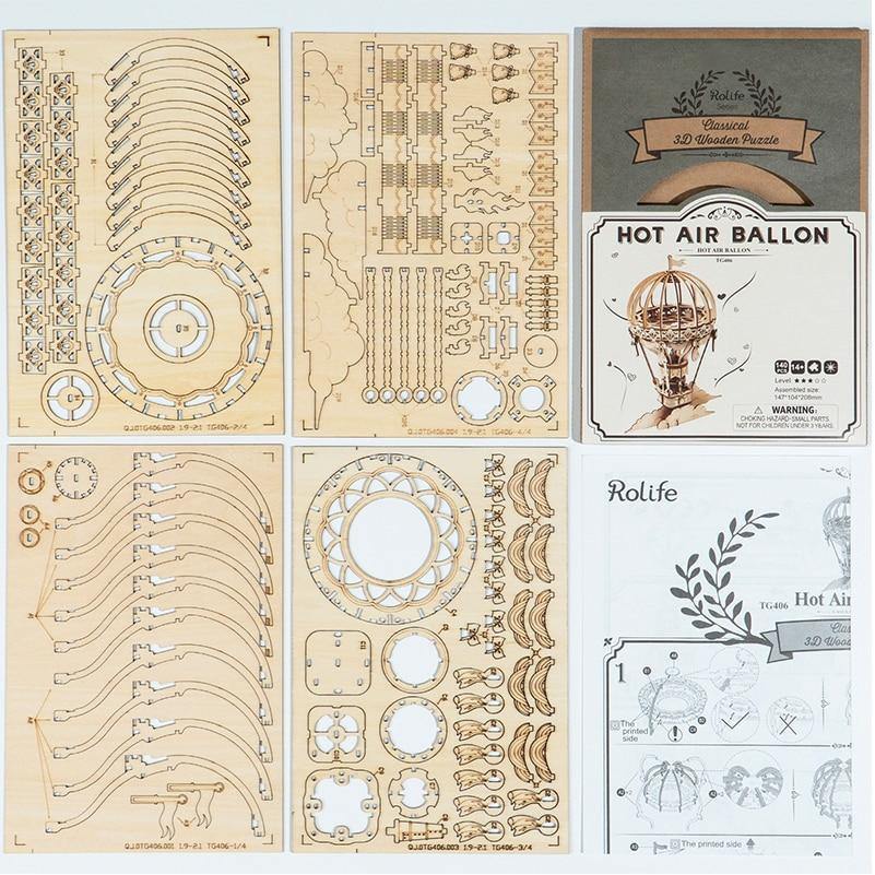 ROLIFE - PUZZLE 3D BOIS - Puzzle 3D bois | Montgolfière - TG406 - Golemites - Rokr