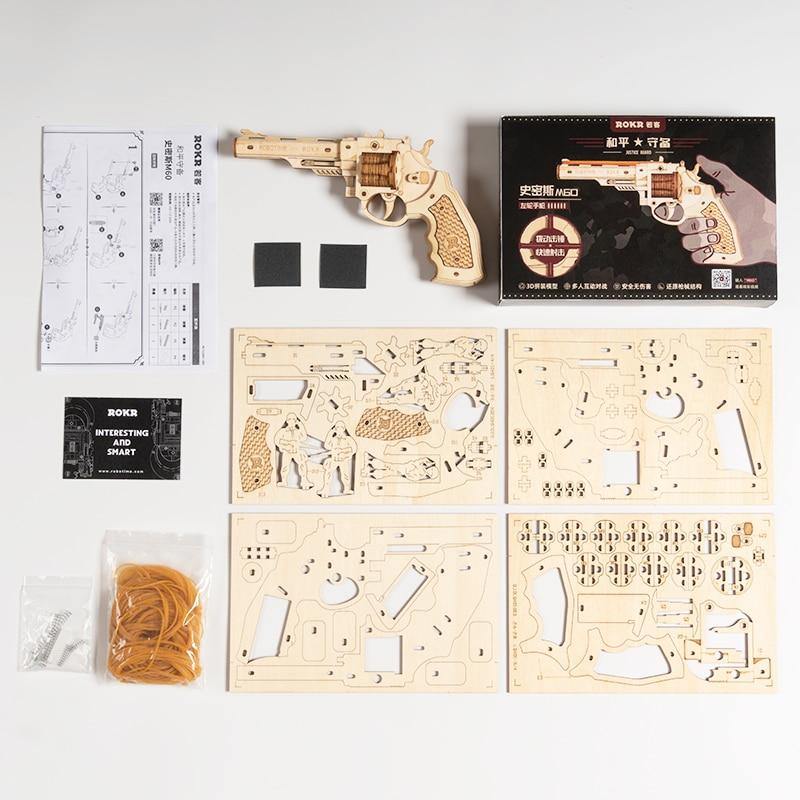 ROKR - PUZZLE 3D BOIS - Puzzle 3D bois | Revolver - LQ401 - Golemites - Rokr