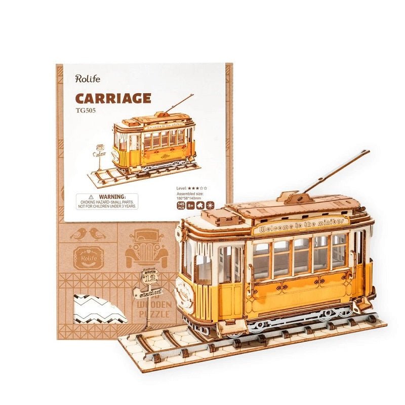 ROLIFE - PUZZLE 3D BOIS - Puzzle 3d Bois | Tram vintage - TG505 - Golemites - Rokr