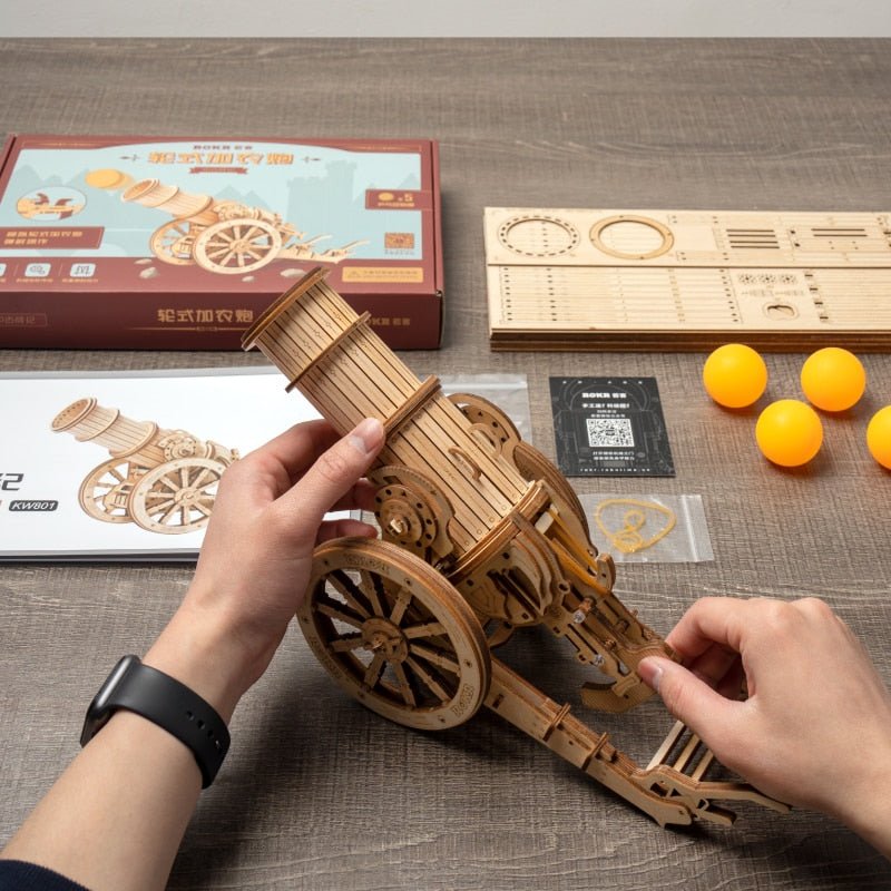ROKR - PUZZLE 3D BOIS - Puzzle 3D | Canon Médiéval sur roues - KW801 - Golemites - Rokr