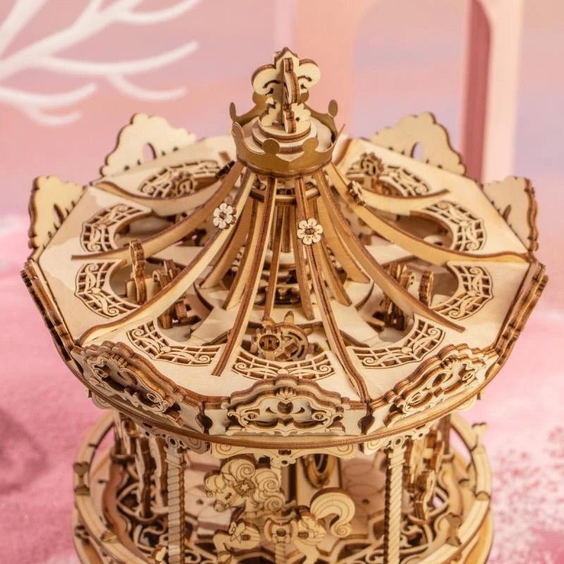 Achat Boîte à Musique Bois DIY Puzzle 3D Carrousel Romantique