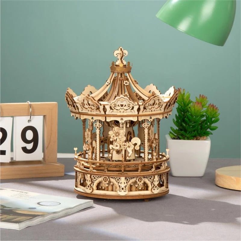 ROKR - PUZZLE 3D BOIS - Puzzle 3D | Carrousel Romantique musical - 14:691#AMK62 - Golemites - Rokr