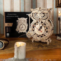 ROKR - PUZZLE 3D BOIS - Puzzle 3D | Horloge Pendule Hibou - LK503 - Golemites - Rokr
