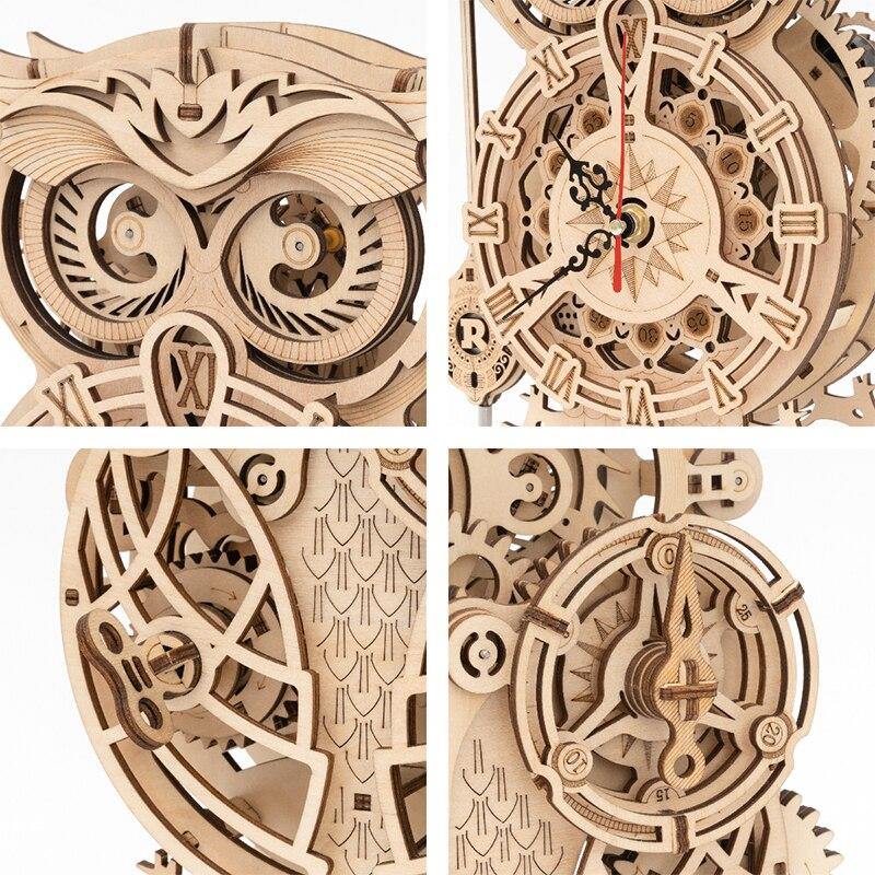 39€99 sur 3D puzzle Hibou Horloge Pendule Mécanique Artisanat en