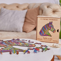 Golemites - Puzzle 3D en bois - Puzzles classiques - Puzzle Bois | Le Cheval Fougueux - cheval - Golemites - Rokr