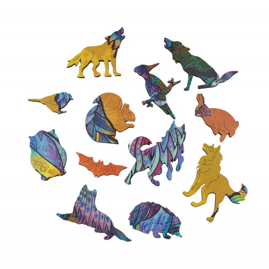 Golemites - Puzzle 3D en bois - Puzzles classiques - Puzzle Bois | Le Loup Hurleur - loup - Golemites - Rokr