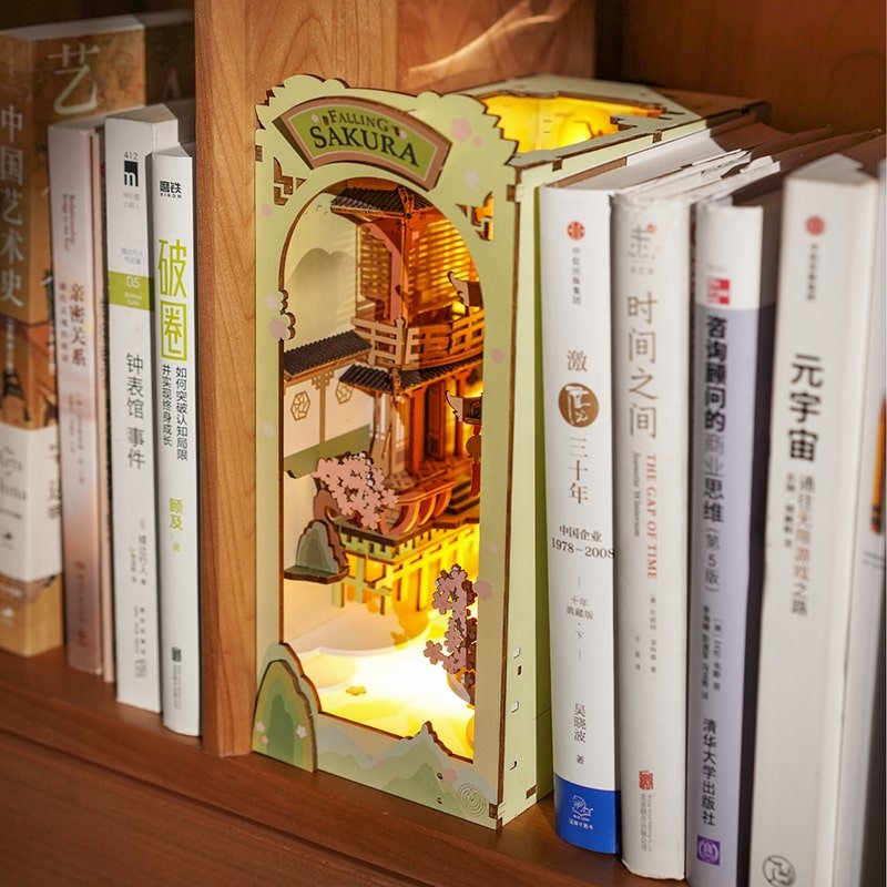 ROLIFE - PUZZLE 3D BOIS - ROLIFE | Book Nook Falling Sakura TGB05 - TGB05 - Golemites - Rokr