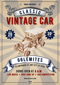 Affiche d’une maquette en bois d’un vehicule mythique 