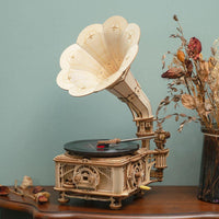 Maquette de gramophone classique en bois Rokr LKB01