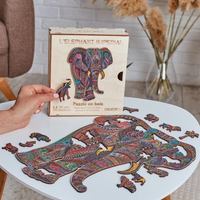 puzzle en bois enfant adultes elephants