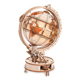 Globe lumineux électrique Rokr ST003D, puzzle 3D bois motorisé