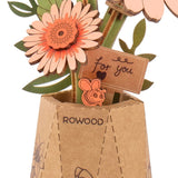 ROWOOD - PUZZLE 3D BOIS - Maquette bois Fleurs de Marguerite Gerberas Orange - TW111 - Golemites - Rokr
