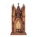 Cathédrale gothique à deux tours Rolife TGA01, puzzle 3D bois lumineux