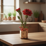 Maquette Bois Fleur | Œillets Rouges