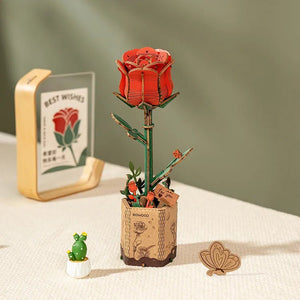 Maquette Bois Fleur | Rose Rouge