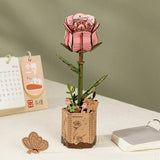 ROWOOD - PUZZLE 3D BOIS - Maquette Bois Fleur | Rose - TW041 - Golemites - Rokr