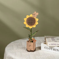 ROWOOD - PUZZLE 3D BOIS - Maquette Bois Fleur | Tournesol - TW011 - Golemites - Rokr