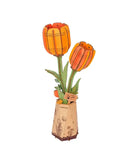 ROWOOD - PUZZLE 3D BOIS - Maquette Bois Fleur | Tulipe Orange - TW081 - Golemites - Rokr