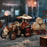 ROKR - PUZZLE 3D BOIS - ROKR | Maquette Locomobile Vapeur - LKA01 - Golemites - Rokr