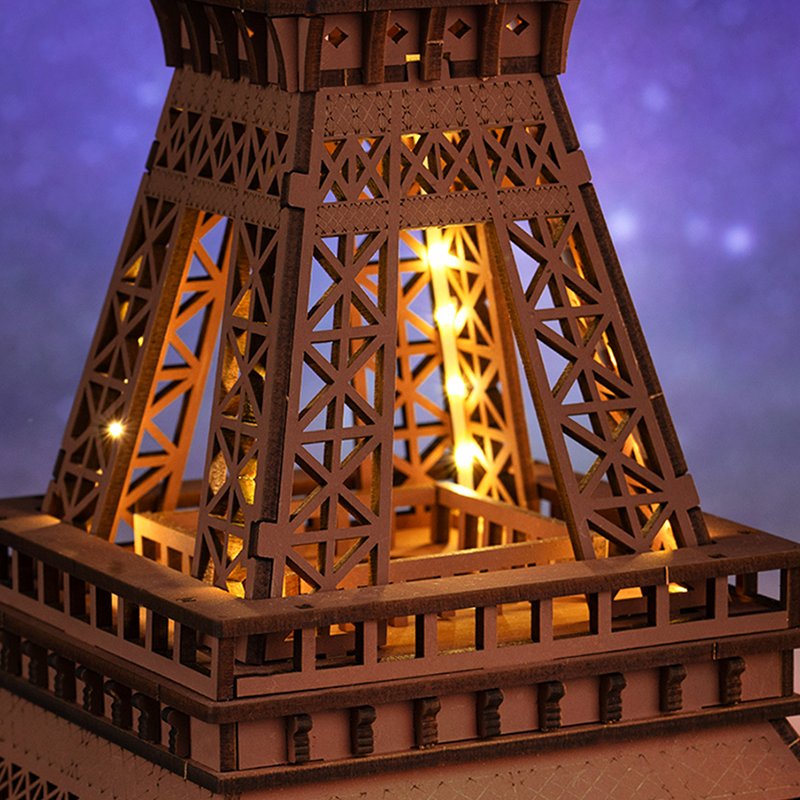 ROLIFE - PUZZLE 3D BOIS - Maquette bois | Tour Eiffel Lumineuse - TGL01 - Golemites - Rokr