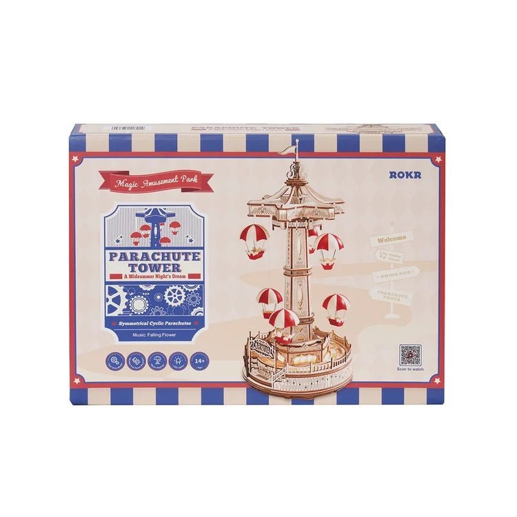 ROKR - PUZZLE 3D BOIS - Maquette Manège Musical Parachutes - EA01 - Golemites - Rokr