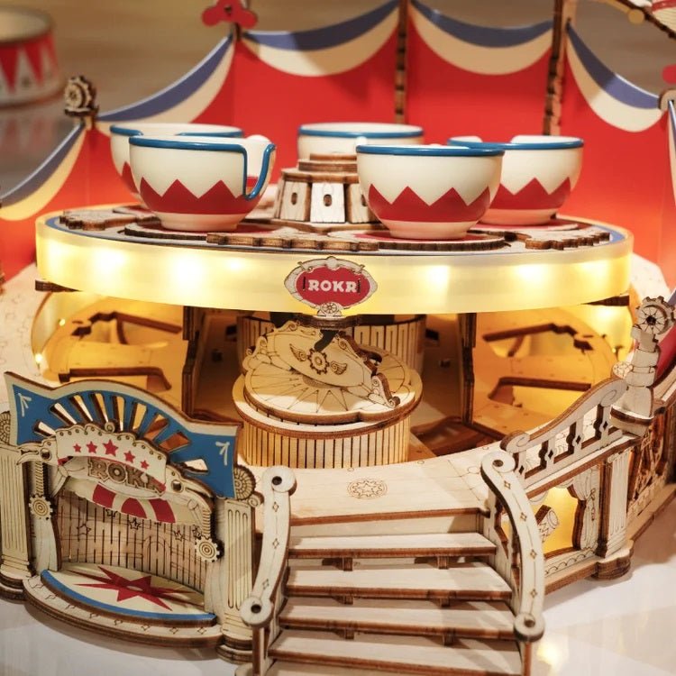 Golemites - Rokr - PUZZLE 3D BOIS - Maquette Musicale - Tasses Tournantes - EA04 - Golemites - Rokr