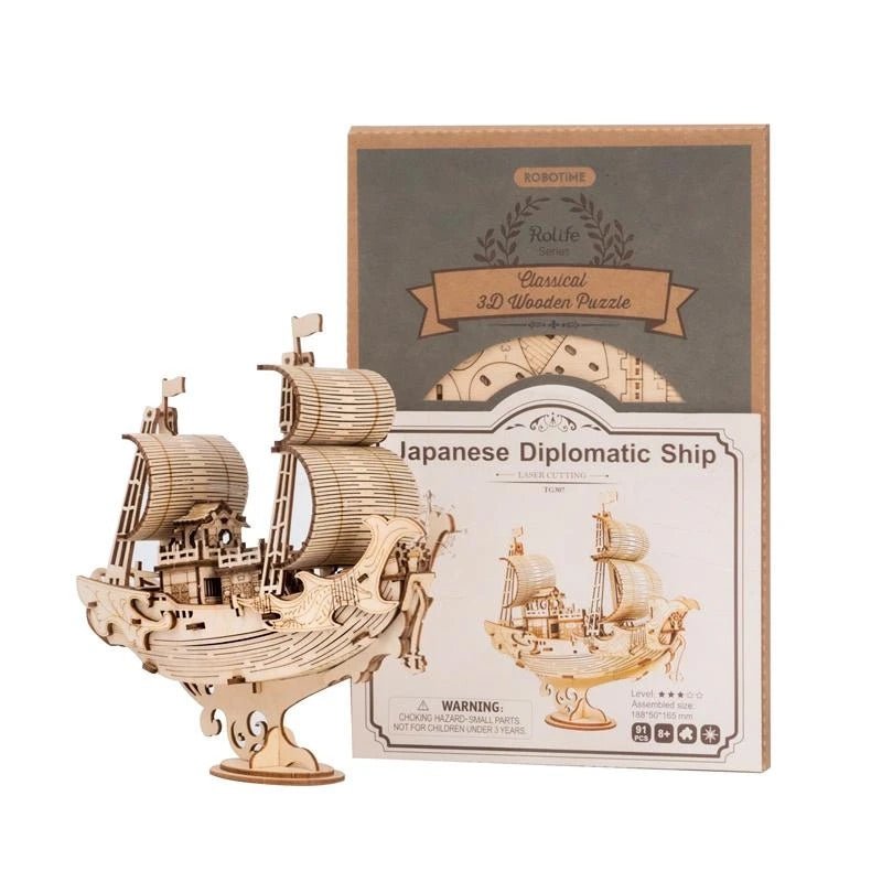 ROLIFE - PUZZLE 3D BOIS - Puzzle 3D Bois | Bateau du Japon - TG307 - Golemites - Rokr