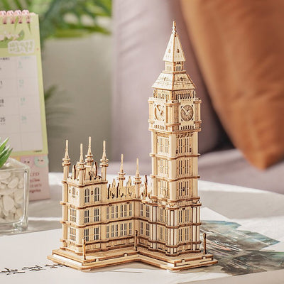 Puzzle 3D bois | Big Ben lumineux