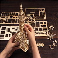 Puzzle 3D bois  Big Ben lumineux - Golemites - Rokr