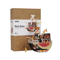 ROLIFE - PUZZLE 3D BOIS - Puzzle 3D bois | Boîte à musique Chat Pêcheur - AMD42 - Golemites - Rokr