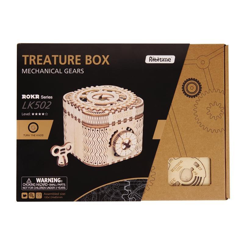 ROKR - PUZZLE 3D BOIS - Puzzle 3D bois | Boîte à Trésor - LK502 - Golemites - Rokr