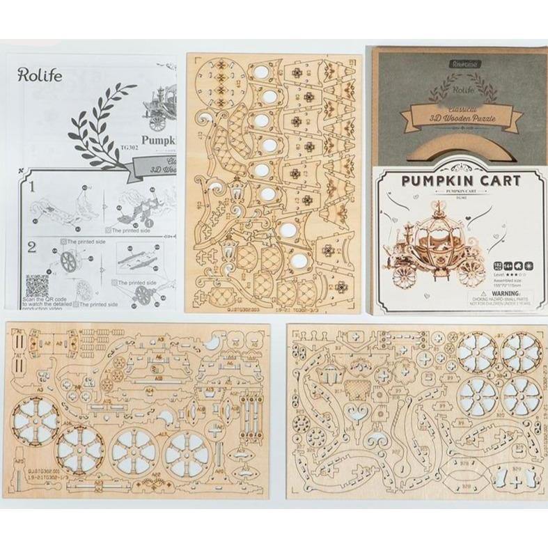 ROLIFE - PUZZLE 3D BOIS - Puzzle 3D bois | Carrosse de princesse - TG302 - Golemites - Rokr