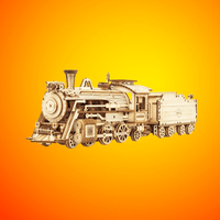 ROKR - PUZZLE 3D BOIS - Puzzle 3D bois | Locomotive à vapeur - MC501 - Golemites - Rokr