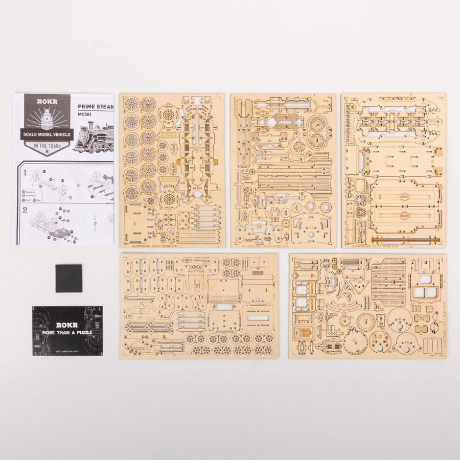 ROKR - PUZZLE 3D BOIS - Puzzle 3D bois | Locomotive à vapeur - MC501 - Golemites - Rokr