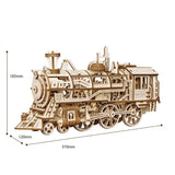 ROKR - PUZZLE 3D BOIS - Puzzle 3D bois | Locomotive Mécanique - LK701 - Golemites - Rokr