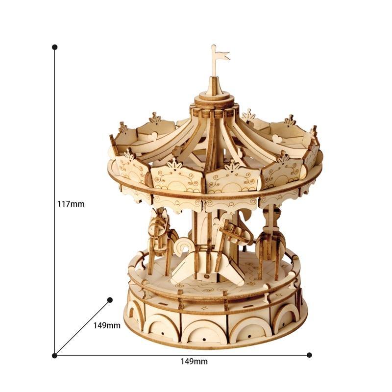 ROLIFE - PUZZLE 3D BOIS - Puzzle 3D bois | Manège enchanté - TG404 - Golemites - Rokr