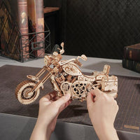 ROBOTIME - PUZZLE 3D BOIS - Puzzle 3D bois | Moto Cruiser - LK504 - Golemites - Rokr