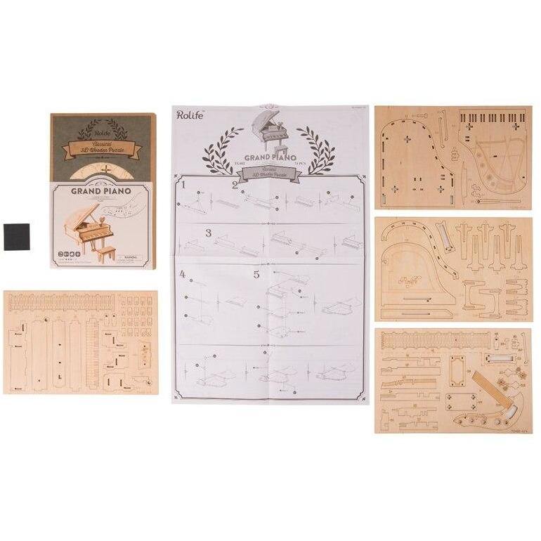 ROLIFE - PUZZLE 3D BOIS - Puzzle 3D bois | Piano à queue - 14:29#Grand Paino;200007763:201336100 - Golemites - Rokr